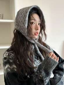 Mũ len trùm đầu họa tiết quả dứa màu trơn phong cách đơn giản, ấm áp, bảo vệ tai, bịt tai bằng len đa năng cho mùa thu đông - Nhiều màu - Xem 6