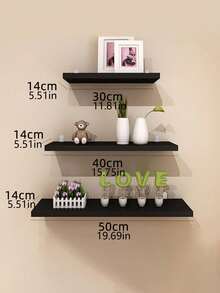 1pc (With Accessories) Partition Wall Shelf, Drill-Free Wall-Mounted Floating Shelf, Wall Decor For Bedroom, Study, Living Room, Bathroom, Kitchen, Storage Rack - Multicolor - View 7