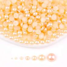 Fancy Multi Colors, 2MM-10MM, 7 Sizes , Flatback Half Round ABS Pearls , Glue On Jewelry Beads Stones Diamond 3D Pattern Design Accessories Glitter Manicure Decal Decorations For Clothes,Bag,Shoes,Cups,Phone Covers,Handicrafts,Diy Trim.