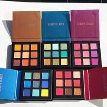 beauty glazed 9-Color Eyeshadow Palette, High Pigmentation, Matte, Shimmer, Natural Smokey, Glitter, Cream & Powder Textures, Waterproof Makeup Palette - #A - View 5