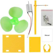 Turbina eólica en miniatura F5 con efecto giratorio de colores: Un generador en miniatura DIY para la educación científica, disponible en versiones de 0,01 V a 24 V. Incluye aspas de soporte y es ideal para experimentos científicos escolares, ayudando a los niños a desarrollar sus habilidades prácticas y a comprender los principios de la generación de energía. - Amarillo - Ver 9