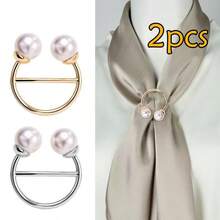 1pc/2pcs Fixed Clip Set - Faux Pearl Design, Scarf Clips, Handkerchief Clips, Versatile - Multicolor - View 15