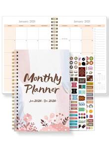 Trees 2026 Monthly Planner - 12 Months Spiral Bound Weekly Planner Notebook With Calendar Grid, Notes And Task List - Ideal For Goal Setting, Productivity And Daily Use - Suitable For Home, Office And School, Office Desk Accessories - Pink - View 7