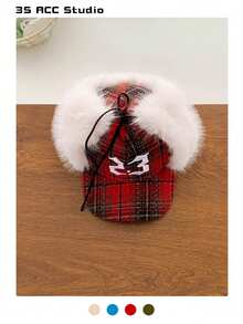 Mũ Ushanka và mũ lưỡi trai giả lông thú sang trọng, mũ giữ ấm, chắn gió, thích hợp cho nữ mùa thu/đông, thích hợp cho hoạt động ngoài trời, trượt tuyết ... - Nhiều màu - Xem 10