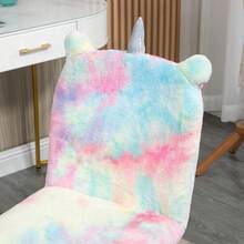 Fluffy Unicorn Office Chair | Mid-Back Swivel Desk Chair With Rainbow Multi-Colored Design - Default - View 7
