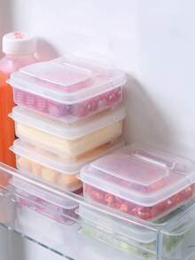 黄油奶酪保鲜盒，食品储物盒，翻盖式黄油奶酪保鲜盒，洋葱、生姜、大蒜和水果保鲜盒，经久耐用，用途广泛，方便实用，密封性好，适用于零食、汤、水果、沙拉和食品的储存，是情人节、感恩节和圣诞节的完美礼物之选。 - 透明 - 查看 2
