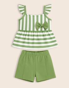 Set Including A Sublimated Tank Top And Fleece Shorts With Appliqué. - màu xanh lá - Xem 8