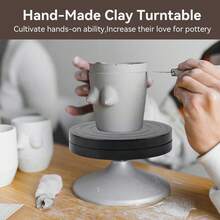 EstiloPlato Giratorio Craft, Placa Giratoria De CeráMica, Artesanal Hecho A Mano Arcilla Platos Giratorio CeráMica Herramienta Escultura Plato De Accionamiento Directo (DiáMetro 17,8)VersióN Mejorada - Diámetro 17,8 - Ver 12