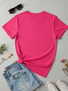 Women T-Shirts - Hot Pink - View 3