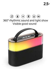 Bocina Bluetooth 2.5 Pulgadas RGB de 12W + Cable de Carga - Negro - Ver 5