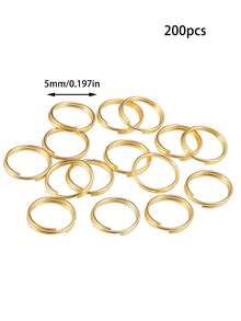 200pcs/Pack Multicolor Double Loops Metal Open Jump Rings - Versatile Connectors For DIY Jewelry Making Supplies - Easy To Use, Durable, And Corrosion-Resistant Accessories In 4, 5, 6, 8, 10, 12mm Sizes - Multicolor - View 37