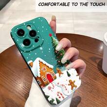 1PC Phone Case ,  Christmas House Tree Gingerbread Snow , Stylish Phone Case, Phone Decoration, All-around Lens Protection, Creative Small Gift, Funny Gift for Boys and Girls - ブラック - チェックする 1