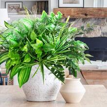 1/12 Bundle Artificial Tropical Greenery - UV Resistant All-Weather Faux Leaf Shrub, Boho Jungle Decor, Suitable For Wedding Table Centerpieces, Kitchen Dining, Bathroom Shelves, Office Desks And Patio Planters, Valentine's Day Gifts - Green - View 4