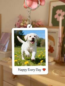 1 pieza Llavero acrílico personalizado con foto y texto, llavero de pareja personalizado, llavero con foto, regalo para novio/esposo, llavero de foto personalizado, regalo de pareja, regalo del Día de San Valentín, llavero personalizado - Multicolor - Ver 5