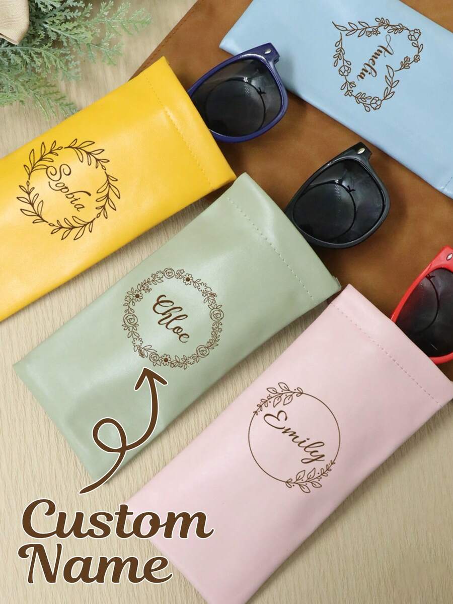 Personalisierter Brillenetui aus weichem Material, personalisierter weicher Brillenetui für Frauen, weiche Brillenetuis für Frauen, weicher Leder-Brillenetui in modischem Design, anpassbares weiches Brillenetui-Täschchen, anpassbares weiches Brillenetui, Valentinstag, Reise, tragbar, dekorativ, Jahrestag, Mütter, Väter, Paare, Familie - Stil A - Übersicht 1