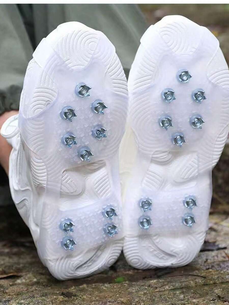 1 Pair Fashion 20-Teeth Anti-Slip Ice Cleats, Suitable For Outdoor Winter Activities, Snow Hiking, Trekking, Unisex, Fit For Shoes And Boots, Ice Climbing Crampons, Anti-Slip Snow Traction Cleats For Walking On Snow And Ice In Winter