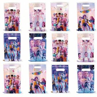 10 st/set 2025 nya presentpåsar, Sajaboys K-Pop 16,5*25 cm trofépåsar, födelsedagsdekorationer till fest, presenter till animerade seriefigurer, julklappar (fanpresenter), nyårspresenter (slumpmässig stil)