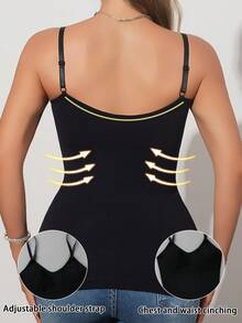 1pc Women's Seamless Waist Shaping Bodysuit - Black - View 2