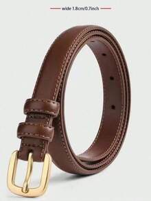 2 pièces/1 pièce Ceinture décorative à boucle fine minimaliste, ceinture en PU rétro casual pour femmes, convient pour l'été, l'automne, l'hiver, Halloween - Multicolore - Voir 19