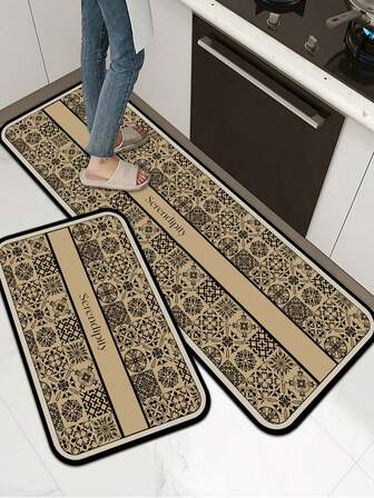 [¡¡¡CALIENTE!!!] 1 pieza Alfombrilla de goma suave para la cocina, Alfombra de cocina de 3.5 mm de grosor, Estampado de remiendo a cuadros y flores estilo europeo vintage, Alfombrilla absorbente para la cocina, Tamaño personalizable para la cocina, Hecha de tela en la superficie, Capa intermedia de esponja, Capa inferior de goma, Adecuada para alfombras de cocina, Decoración de cocina, Decoración de boda, Decoración del hogar, Alfombrilla de baño, Alfombrilla de entrada, Alfombrilla de lavandería, Alfombra de pasillo, Alfombrilla de sala de estar, etc.