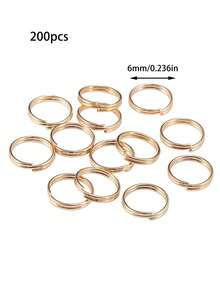 200pcs/Pack Multicolor Double Loops Metal Open Jump Rings - Versatile Connectors For DIY Jewelry Making Supplies - Easy To Use, Durable, And Corrosion-Resistant Accessories In 4, 5, 6, 8, 10, 12mm Sizes - Multicolor - View 19