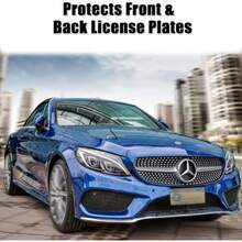 ZONETECH Clear License Plate Shields - 2-Pack Novelty/License Plate Clear Bubble Shields - Transparente - Ver 7