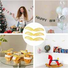 SAVITA 50pcs 4.72 Inch Snitch Wings With 50pcs Glue Circles, Glitter Wizard Party Chocolate Decoration Hollowed Wings Party Supplies Birthday Wedding Celebration Prom (Golden) - 1 - View 8