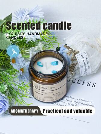 1 st 100 g doftljus med havssalt, modern minimalistisk design med lock, beige glasbehållare, raffinerat vax, långvarig rökfri brännskada, lugnande arom av havssalt, främjar djup sömn, romantisk heminredning, födelsedags-/helgdags-/alla hjärtans dag-present