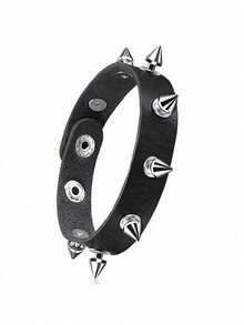 4pcs/Set Gothic Rivet Y2K Bracelet Set, Suitable For Daily, Party, Performance Wear, Couples Bracelet, Christmas, Valentine's Day, Carnival Costumes And Accessories, Rock & Hip-Hop Bracelet