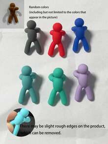 6pcs Doll Wine Glass Markers, Colorful Drink Markers, Silicone Wine Glass Charms, Hanging Marker Pens, Cup Identification Labels, Reusable Glass Drink Markers, Wine Glass Tags For Champagne, Cocktail, Martini, Valentine's Day, Random Colors - Multicolor - View 10