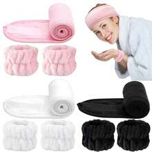 3/1pc Adjustable Women's Spa Facial Headband, Shower & Makeup Hair Tie Suitable For Washing Face, Soft Towel & Hair Styling Accessory Accessories - Multicolor - View 2