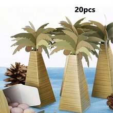 5/10/15/20/25个装夏威夷椰子树造型礼盒 - 异域热带风情派对礼品 - 营造节日氛围，适用于圣诞节、万圣节、节日、感恩节等场合的礼品包装 - 彩色 - 查看 8