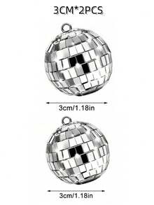 10pcs,Mini Disco Mirror Ball Decorations - Plastic Reflective Silver Decorative Pendants, Mirror Ball Reflective Glass Ball, Home Hanging Decorations - Suitable For Disco Theme Party Background, Holiday Decorations Wedding Table Decorations, Christmas Tree Decorations, Christmas Decoration Balls, Halloween Decorations