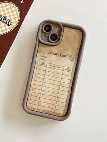 1 pieza Funda de teléfono con diseño de tarjeta de débito de libro vintage, cubierta protectora resistente a golpes compatible con iPhone 17/17 Pro/17 Pro Max/16/11/13/15/15 Plus/15 Pro/15 Pro Max/12/14 Pro Max/11 Pro Max/12 Pro/12 Pro Max/13 Pro/13 Pro Max/14 Pro/14 Plus, Galaxy A56 5G/A06/A05/A05S/S25/S24/S23/S22 - Marrón - Ver 6