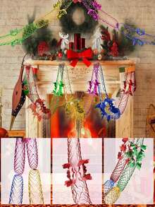 5/10/20/30pcs Festive Maple Leaf Garland Maple Leaf Garland Swags Hollowed-Out Foil Plastic Ceiling Hanging Decorations For Wedding, Birthday, Holiday Party, Christmas, New Year,Valentine's Day Decorations