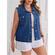 Chaqueta Vaquera Sin Mangas De Para Mujer, Estilo Vintage, Con Botones. - inicial - Ver 2