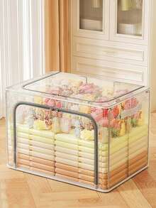 1pc 24L/66LFoldable Transparent Clothes Storage Box - Waterproof Organizer For Clothes And Blankets - Ideal For Student Dormitories And Wardrobe Packing Decorations Decor Festival Decor Room Decor Home Decor Bed Room Decor Bedroom, Organizer, Home Storage, White T Shirt Women, Black Pants Women, Ladies Winter Clothes, Dress,