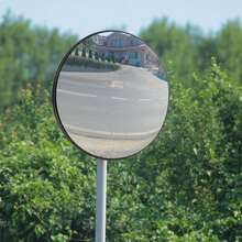 SENDERPICK 11.81" Wide-Angle Convex Mirror, Traffic Safety Driveway Mirror With Adjustable Fixing Bracket, Wide Angle View Curved Street Parking Corner Mirror - màu đen - Xem 3