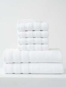 1pc/3pcs Set Modern Minimalist Solid Stripe Cotton Bath Towel | Super Soft, Highly Absorbent, Quick Drying Sauna Towel, Non-Shedding, Lightweight, Available Size: 34x75cm Bath Towel/70x140cm Bath Towel/34x34cm Face Towel, Durable Bathroom Essentials, Couples Gift