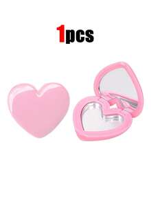 1 Pc 3-In-1 Multifunctional Mini Portable Hollow Makeup Palette With Mirror For Eyes, Lips And Cheeks, Eyeshadow Lipstick Palette Cosmetic Palette Empty Cosmetic Container, Valentine's Day Gift For Teens, Girls Or Women, Suitable For Festivals, Parties And Daily Use, Christmas, Winter, Pink, Graduation