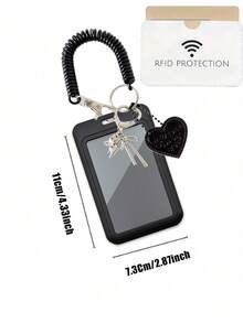 Spring Cord Card Holder - With Cat Decor Pendant Suitable For Student ID Transit Card Meal Card Work ID Etc. Smooth Card Swiping Clear Transparent Card Sleeve For Women Mini Wallet Small Wallet Wristlet Wallet Card Wallet Lanyard - Multicolor - View 8