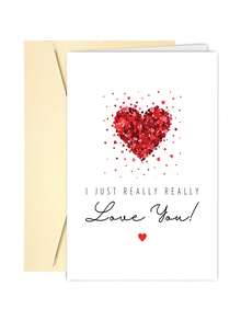 1张“我真的真的爱你”卡片，浪漫情人节及周年纪念卡片，送给她、他、妻子、丈夫 | 内页空白，含信封 - 彩色 - 查看 12