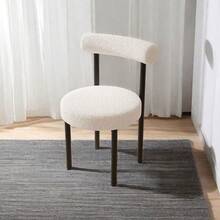 Modern Fabric Armchair Set - Office Chair with Large Backrest, Minimalist Style, Cozy Living Room Bedroom Makeup Room Chair, Easy-Clean Material, Ergonomic Design for Home or Office Us Silla de Dormitorio con Estilo Moderno – Ideal para Maquillarse o Decorar tu Habitación - Blanco - Ver 2