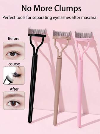 2/5pcs Steel Lash Comb Set, New Ins-Style Japanese Minimalist Ultra-Fine Steel Comb, Detailed Lash Curler & Separator, Reusable Makeup Tool, Suitable For Travel And Daily Use, Great Gift Idea