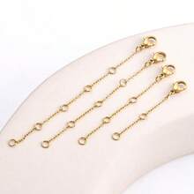 5-Piece Set Silver-Gold Stainless Steel Necklace Extenders PVD Gold-Plated Necklace Extenders Chain Extenders Suitable For Bracelets, Anklets, And Jewelry Making Stainless Steel Chain Extenders - Necklace Extension Chain - View 8