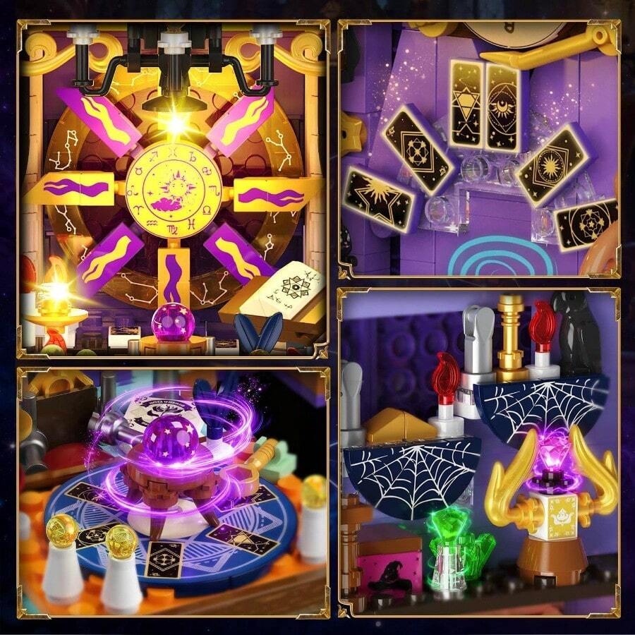 - Juego de construccin mejorado de libro de adivinacin mstica con luces recargables, 1447 piezas, kit de bloques de construccin mgico de Booknook para decoracin del hogar, modelo de casa - inicial - Ver 1