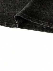 女士复古做旧黑色棉质字母印花套头卫衣，休闲街头风，宽松版型，长袖圆领上衣 - 黑色 - 查看 6