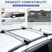 Rails for Car Roof Rack, Adjustable Roof Rails, Universal Luggage Bars, with Roof Lock, Pack of 2, Aluminum, Aluminum Alloy Kit de Barras Transversales de Aluminio con Cerradura – Portaequipajes Ajustable para SUVs Crossbar Roof Rack for Raised Side Rails - 2pcs Set - Unitalla - Ver 2