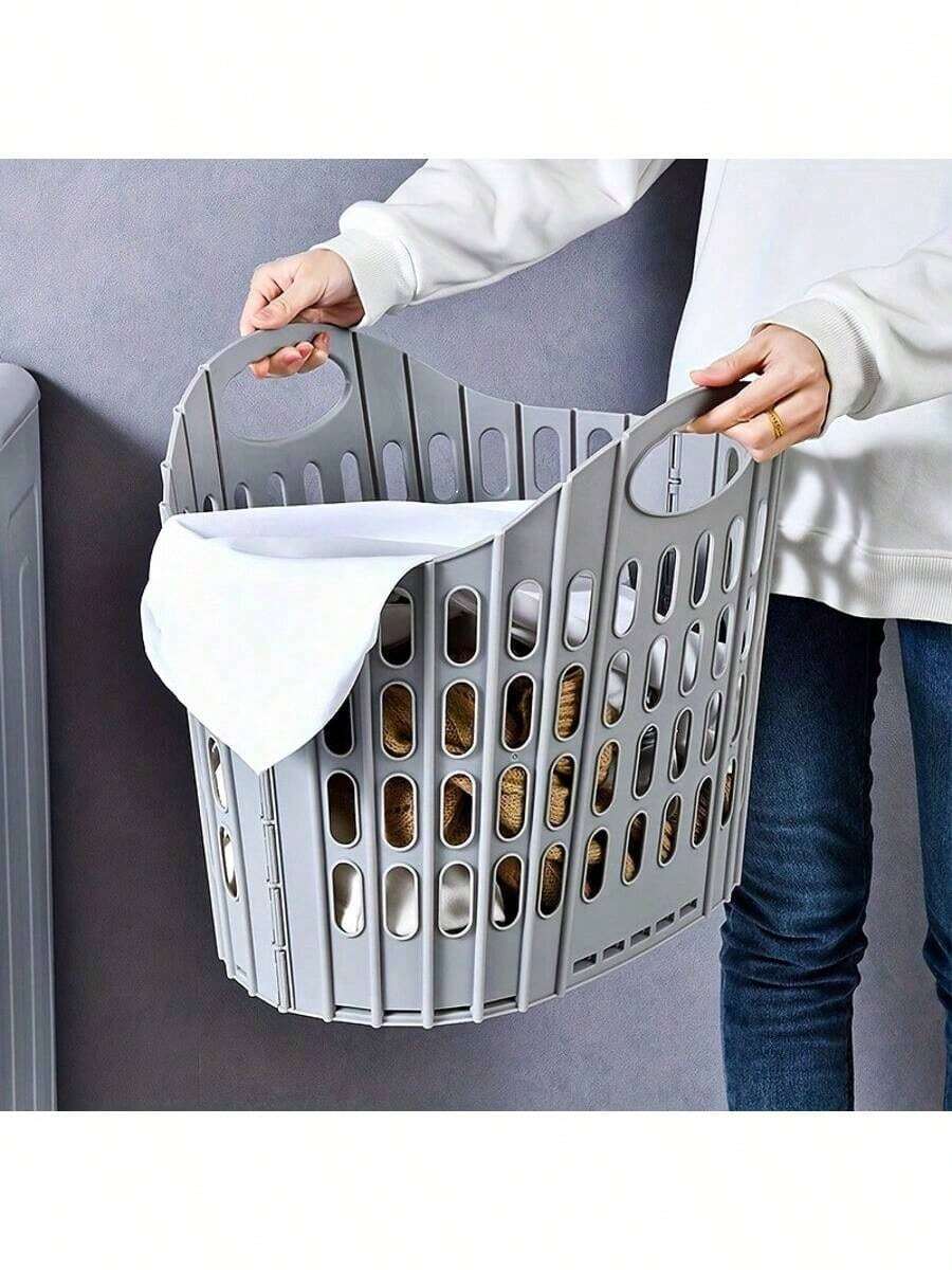 可折叠带提手洗衣篮，大容量衣物及毛绒玩具收纳盒，脏衣整理架，节省空间的悬挂式洗衣篮，适合旅行、储物、宿舍及公寓使用。