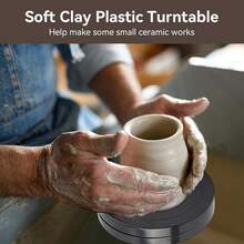 EstiloPlato Giratorio Craft, Placa Giratoria De CeráMica, Artesanal Hecho A Mano Arcilla Platos Giratorio CeráMica Herramienta Escultura Plato De Accionamiento Directo (DiáMetro 17,8)VersióN Mejorada - Diámetro 17,8 - Ver 4